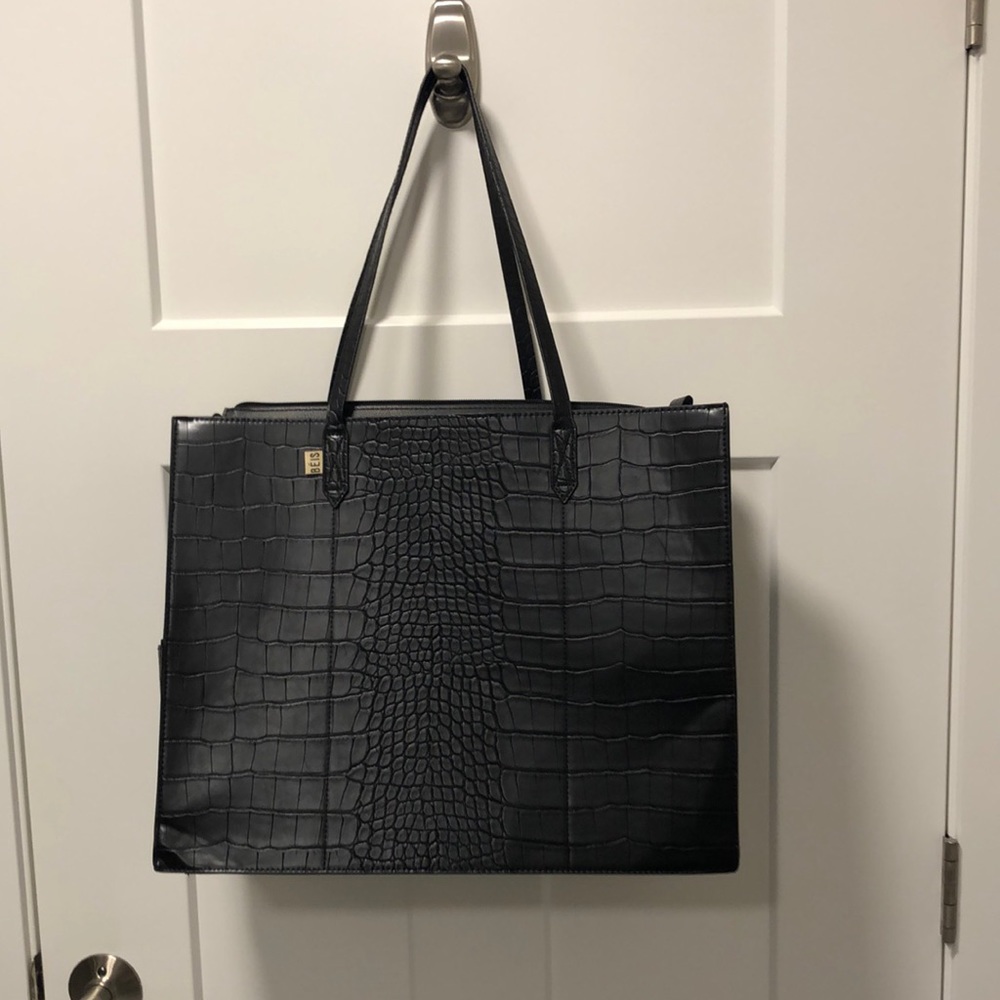 Cyber Monday only $100 - BEIS Large Work Tote in Black Croc